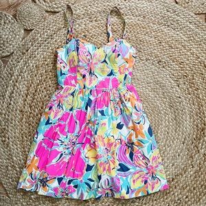 Lilly Pulitzer Christine Besame Mucho Smocked Poplin Fit & Flare